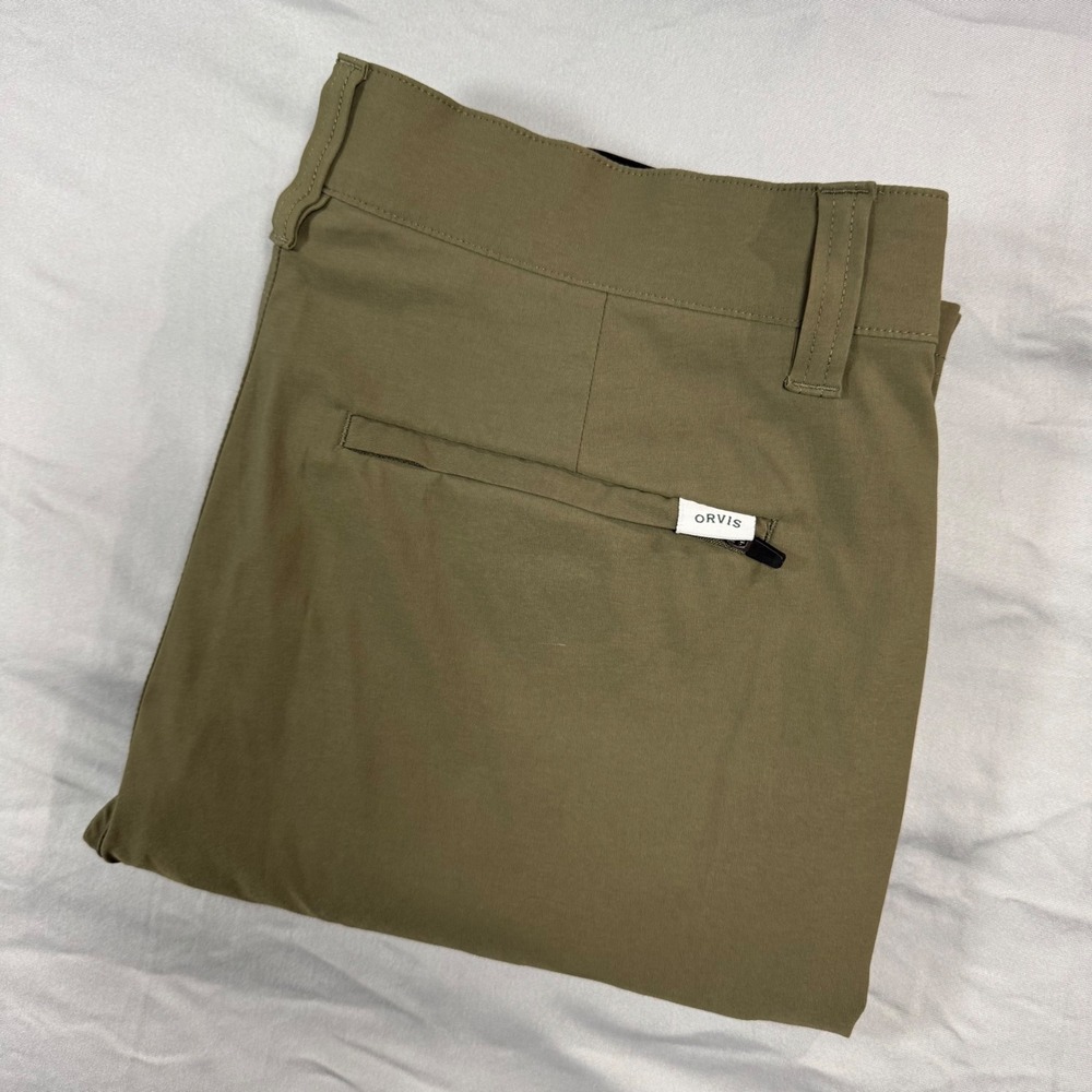 Orvis Mens Performance Outdoor Pants 34x29 Olive Green Stretch Hiking Utility
